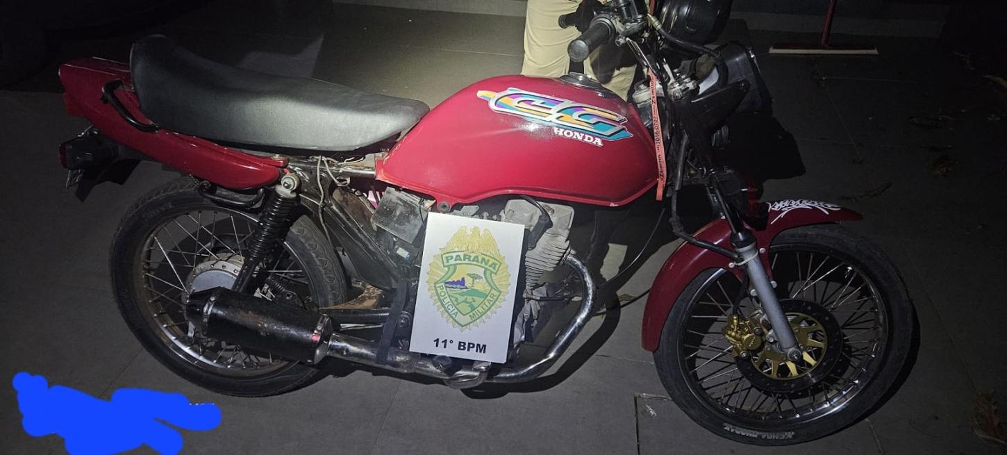 Em Mamborê menor foi apreendido pilotando motocicleta com sinais de adulteração
