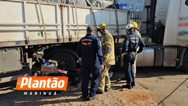 MOTOBOY M0RR& EM COLISÃO ENTRE MOTOCICLETA E CARRETA, NA RODOVIA PR-317