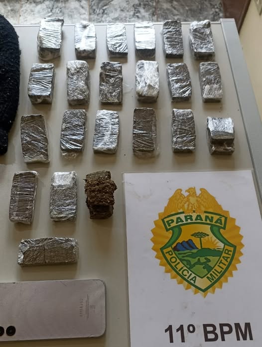 QUINTA DO SOL: Polícia Militar prende suspeito de tráfico com quase 1 kg de maconha