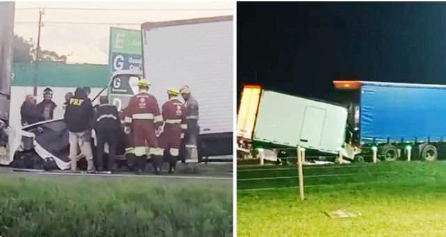 Caminhoneiro de 23 anos morre em colisão traseira entre dois caminhões no Paraná