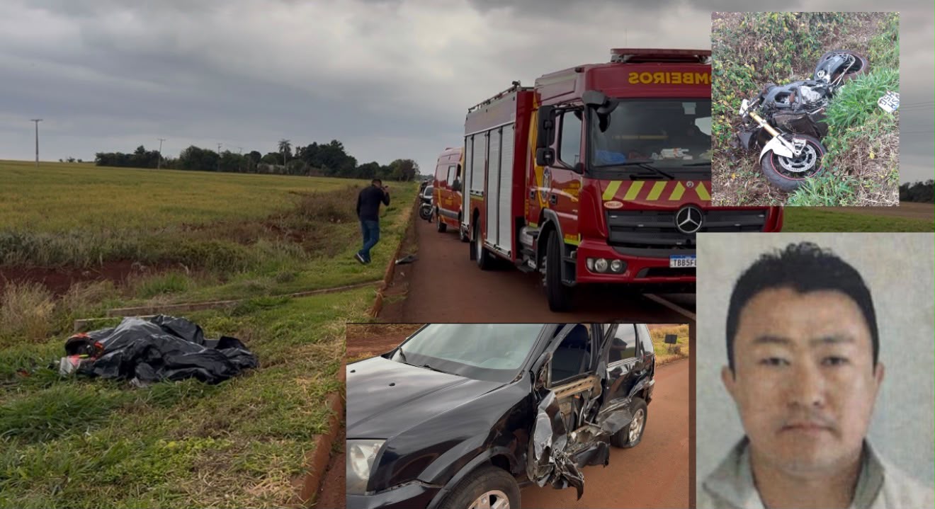 Motociclista de 49 anos morre após colisão com EcoSport na BR-272, próximo a Farol